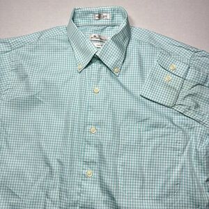 Peter Millar Crown Soft Men Green Check Long Sleeve Button Down Shirt Size Small